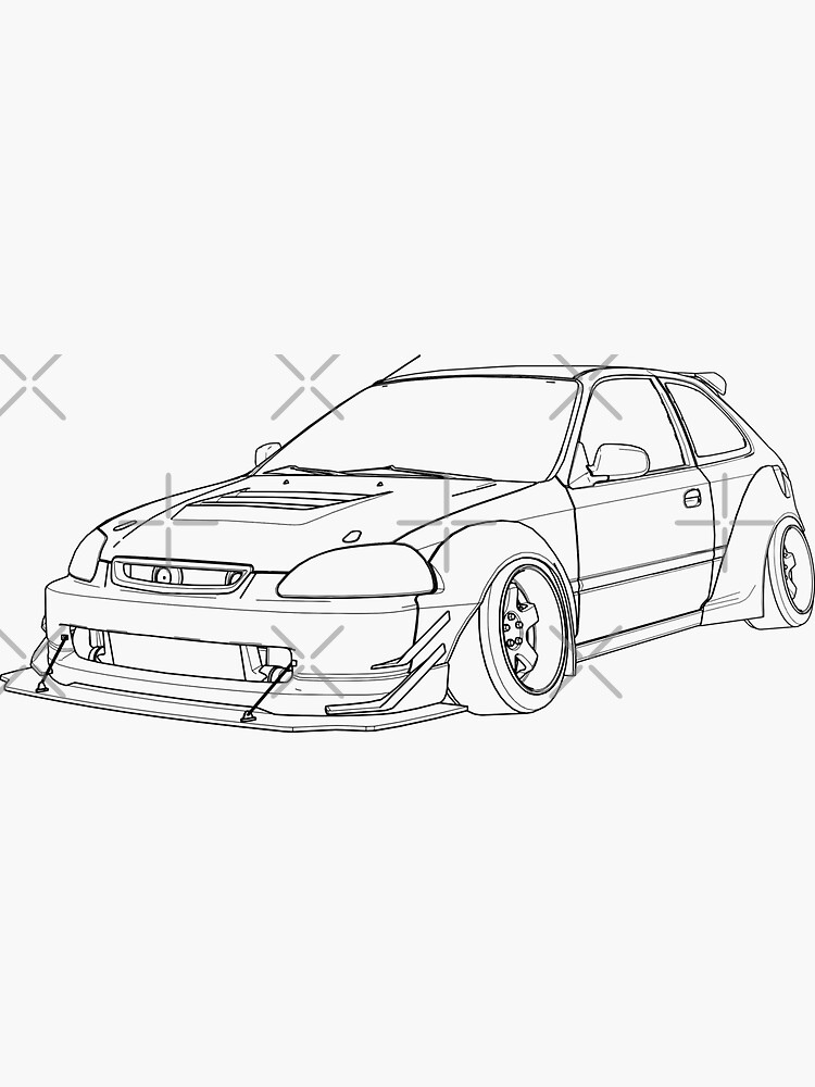 Honda Civic Coupe vector drawing