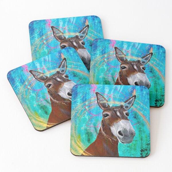 Item preview, Gold donkey - colorful donkey portrait designed and sold by SonjaNeuroth.