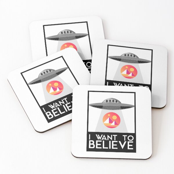Item preview, I WANT TO BELIEVE (DECENTRALAND MANA VERSION) designed and sold by Crypto Pirates.