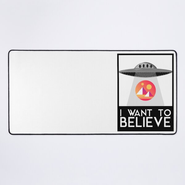 Item preview, I WANT TO BELIEVE (DECENTRALAND MANA VERSION) designed and sold by Crypto Pirates.