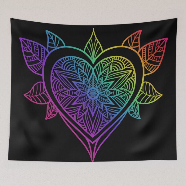 Item preview, Rainbow Heart Mandala designed and sold by Ahenix.