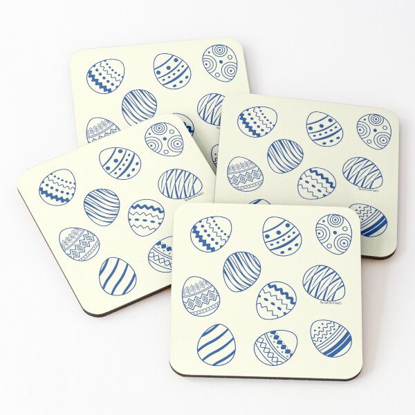 Item preview, Easter Egg Pattern - Navy Blue & Cream designed and sold by DarkGreenSoul.