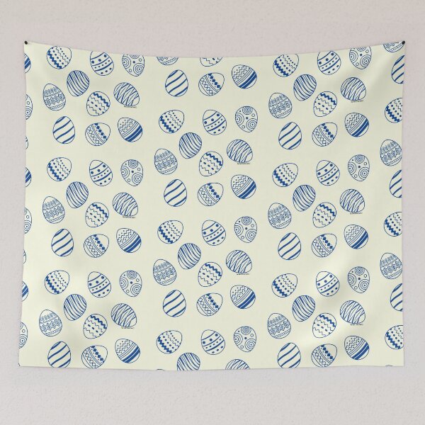 Item preview, Easter Egg Pattern - Navy Blue & Cream designed and sold by DarkGreenSoul.