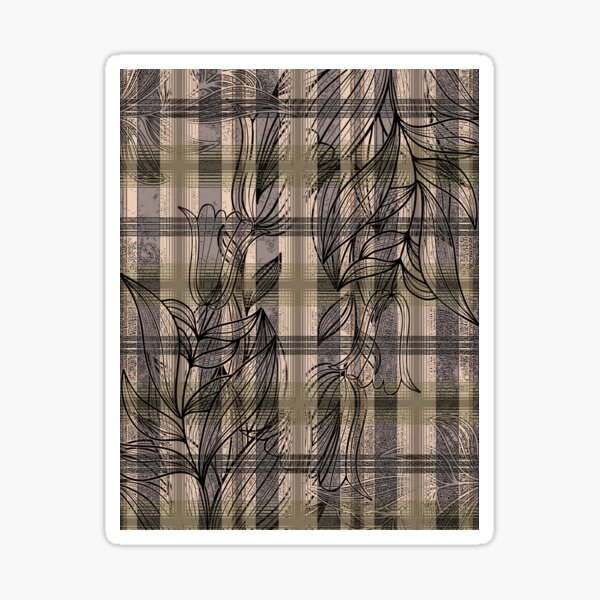 Plaid Flowers Sticker