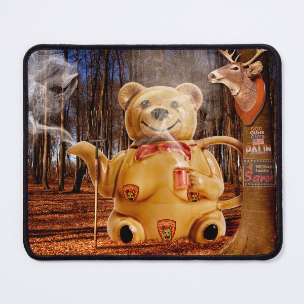 Item preview, Does a Mama Grizzly drink tea in the woods? designed and sold by Alex Preiss.