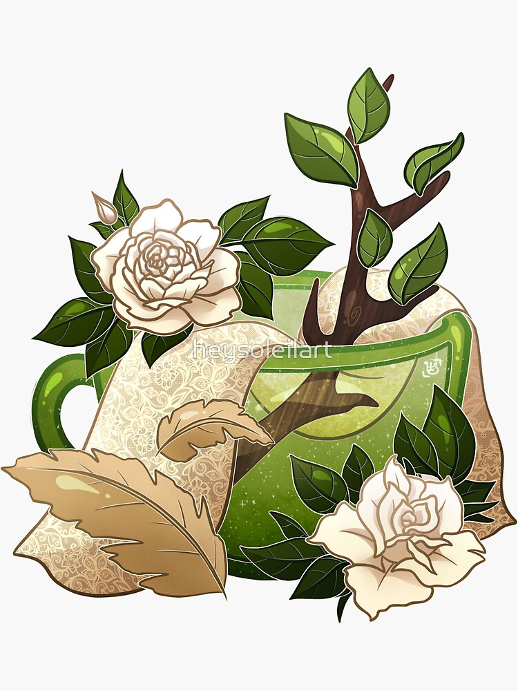 Dark Academia Flower Aesthetics Cottagecore Fan' Sticker
