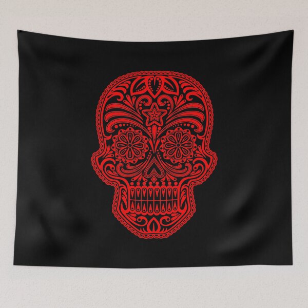 Item preview, Intricate Red and Black Sugar Skull designed and sold by JeffBartels.