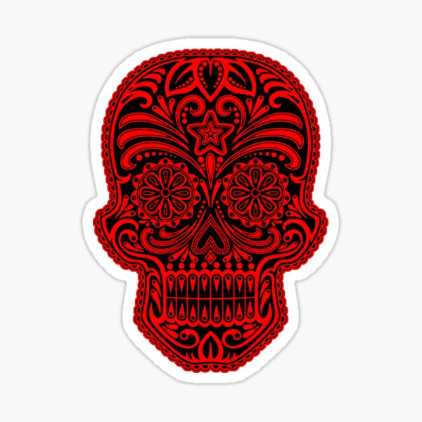 Item preview, Intricate Red and Black Sugar Skull designed and sold by JeffBartels.