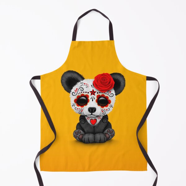 Item preview, Red Day of the Dead Sugar Skull Panda on Yellow designed and sold by JeffBartels.