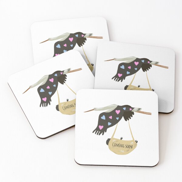 Item preview, Gender reveal Cute Stork Baby Art Work designed and sold by maliorao.