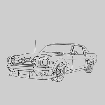 Car line art, Car guy, Car girl, USDM car addict, mustang gt Drawing |  Poster