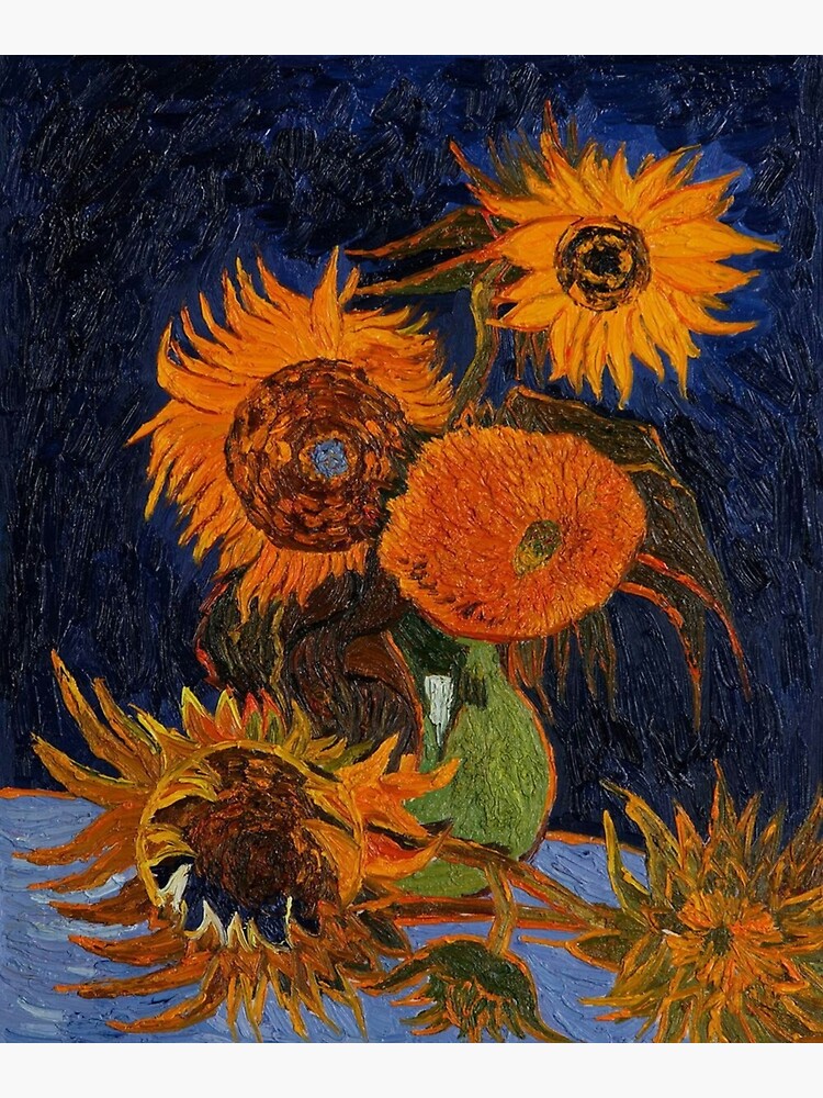 "Vincent Van Gogh Blue Sunflowers Poster Print Modern Wall Decor Van