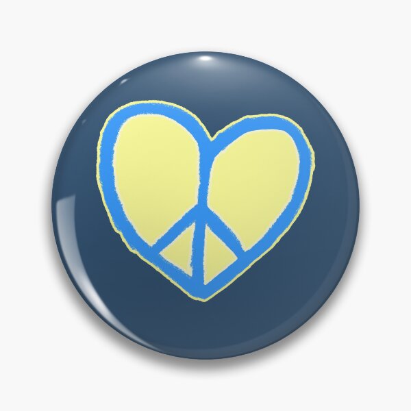 Item preview, Blue Yellow Ukrainian Heart Peace, Peace Love, Peace Sign, No War designed and sold by badlydrawnbabe.