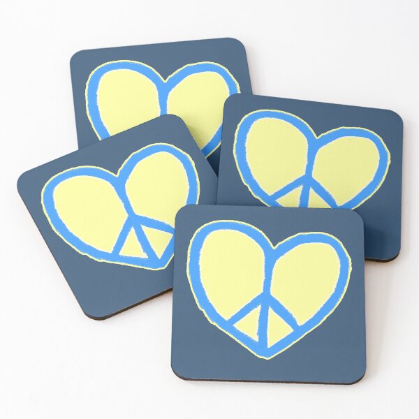 Item preview, Blue Yellow Ukrainian Heart Peace, Peace Love, Peace Sign, No War designed and sold by badlydrawnbabe.