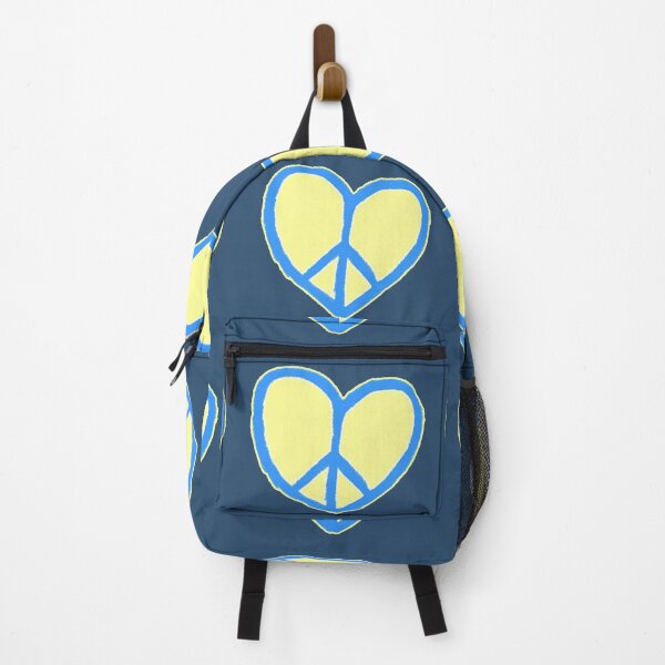 Item preview, Blue Yellow Ukrainian Heart Peace, Peace Love, Peace Sign, No War designed and sold by badlydrawnbabe.