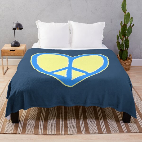 Item preview, Blue Yellow Ukrainian Heart Peace, Peace Love, Peace Sign, No War designed and sold by badlydrawnbabe.