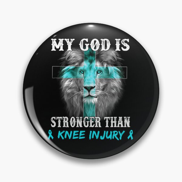 Artikelvorschau, Lion My God Is Stronger Than KNEE INJURY Support KNEE INJURY Warrior entworfen und verkauft von Hatjar.