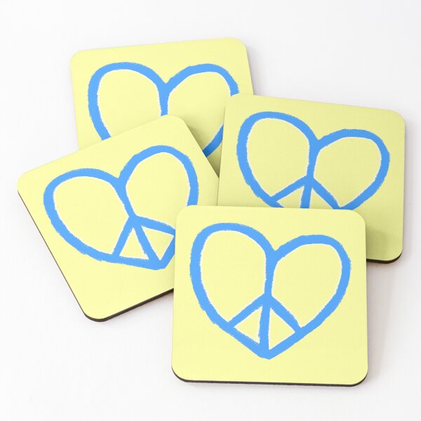 Item preview, Blue Yellow Ukrainian Heart Peace, Peace Love, No War designed and sold by badlydrawnbabe.