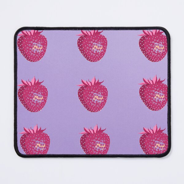 Item preview, Red Strawberries On Lavender Background Design designed and sold by debmund.