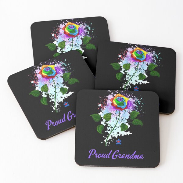 Item preview, Autism Awareness~ Rainbow Rose Proud Grandma design designed and sold by ForscarlettPub.