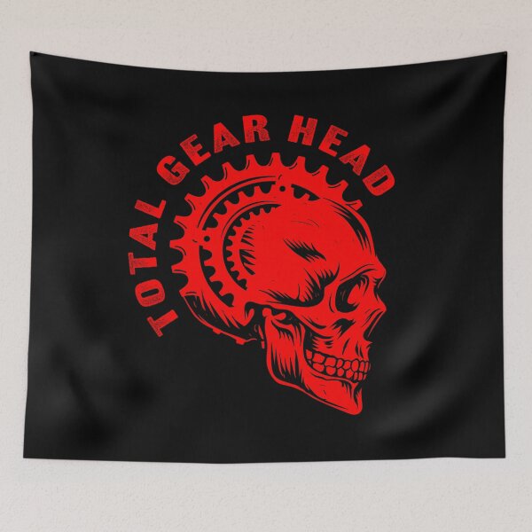 Item preview, Total Gear Head - Bicycle Sprocket Skull Red designed and sold by blackdogshop.