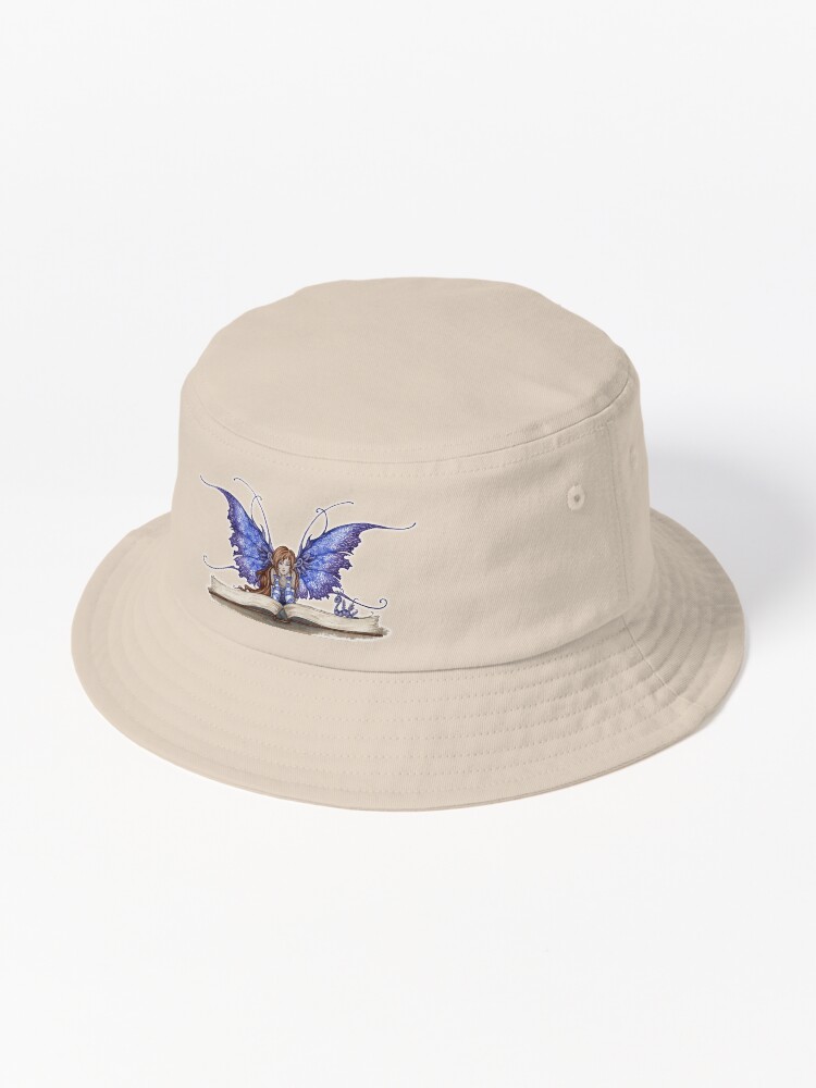 Thumbnail 1 of 6, Bucket Hat, Bookworm Book Fairy designed and sold by AmyBrownArt.