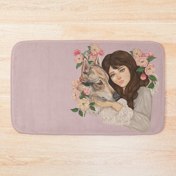 Item preview, Girl and wolf floral designed and sold by Loly artist.