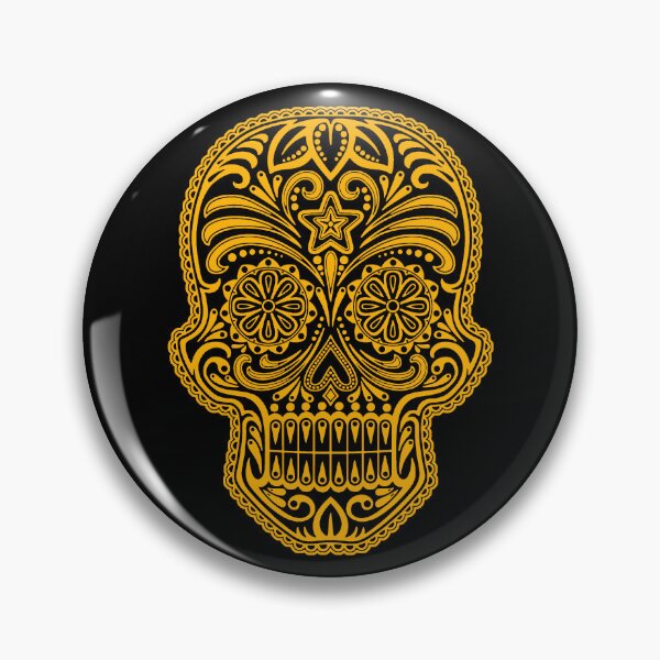 Item preview, Intricate Yellow and Black Sugar Skull designed and sold by JeffBartels.