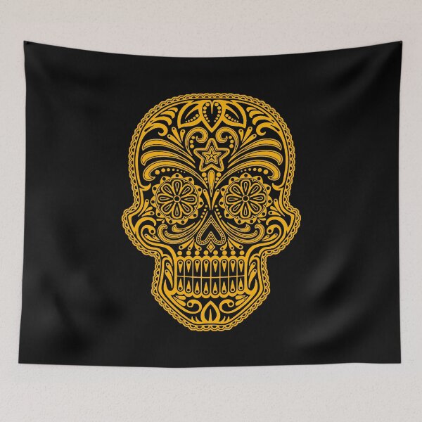Item preview, Intricate Yellow and Black Sugar Skull designed and sold by JeffBartels.