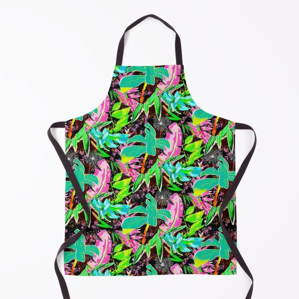 Item preview, tropical heaven trendy exotic floral pattern, leaves and flowers tropical pattern, botanical illustration, pink green floral illustration designed and sold by ZeinabTaha.