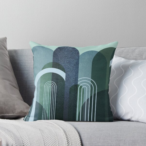 Item preview, Arcos modernos de mediados de siglo en azul y verde designed and sold by UrbanEpiphany.