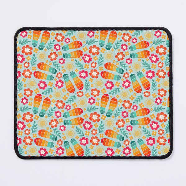 Item preview, Retro Summer Flip Flops Flowers and Sunshine designed and sold by KrisInStitches.