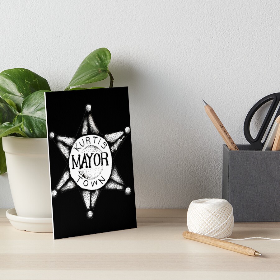 "Kurtis Conner Kurtistown Mayor Badge Sticker" Art Board Print by