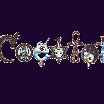 Artwork thumbnail, Coexist Dragons and Unicorns by BlazeraptorGirl