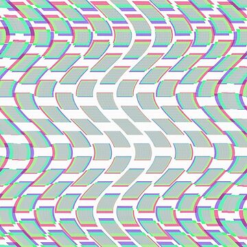 Artwork thumbnail, Glitched Block Pattern - White - by Xernition