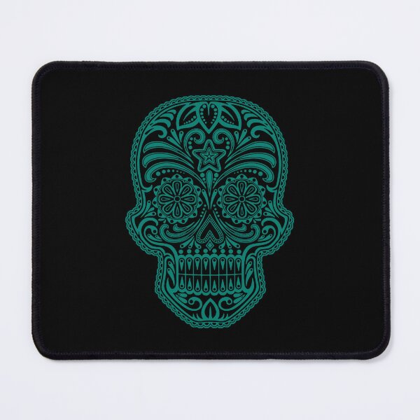 Item preview, Intricate Teal Blue and Black Sugar Skull designed and sold by JeffBartels.