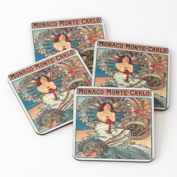 Item preview, Monaco Monte Carlo 1897 - Mucha Art Nouveau Enhanced designed and sold by molamode.