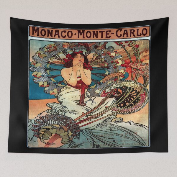 Artikelvorschau, Monaco Monte Carlo 1897 - Mucha Art Nouveau Enhanced entworfen und verkauft von molamode.