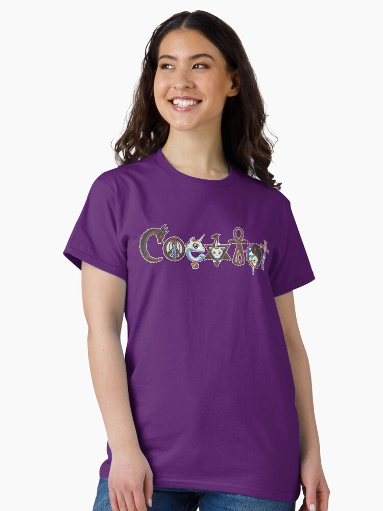 Thumbnail 1 of 7, Classic T-Shirt, Coexist Dragons and Unicorns designed and sold by BlazeraptorGirl.