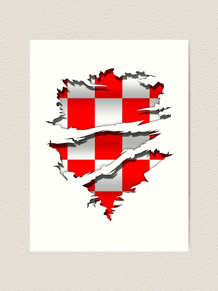 Kroatien - Kroatien - Flagge - Tattoo Ripped | Kunstdruck