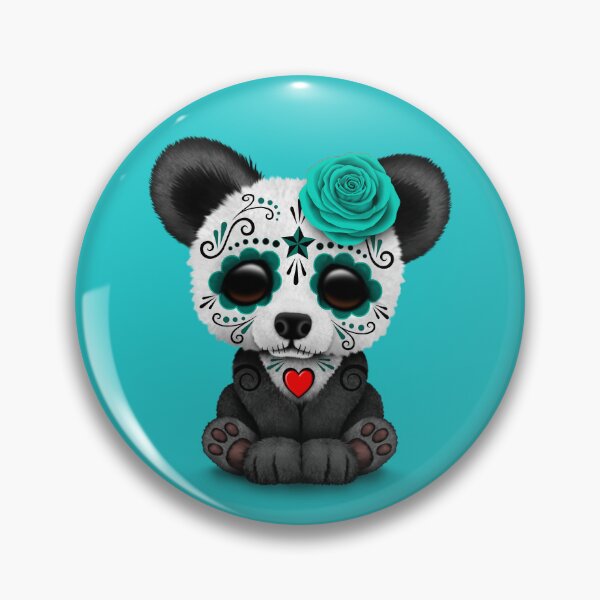 Item preview, Teal Blue Day of the Dead Sugar Skull Panda  designed and sold by JeffBartels.