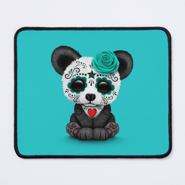 Item preview, Teal Blue Day of the Dead Sugar Skull Panda  designed and sold by JeffBartels.