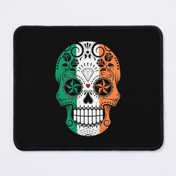 Item preview, Sugar Skull with Roses and Flag of Ireland designed and sold by JeffBartels.