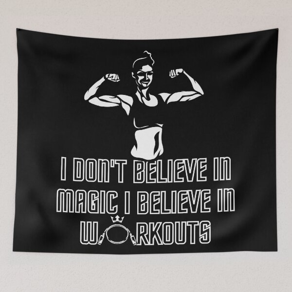 Item preview,  I Don't Believe in Magic I Believe in Workouts , Funny gym, workout, exercise designed and sold by Alexa5454.