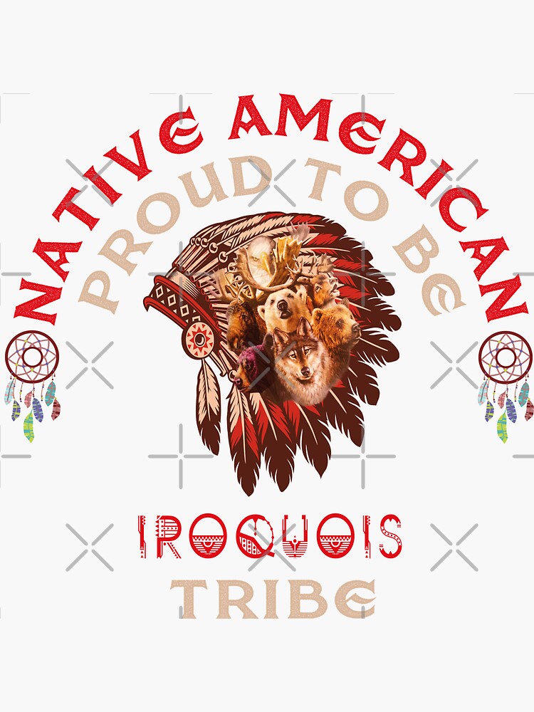 Proud To Be Iroquois Native American Pride Headdress Tshirt