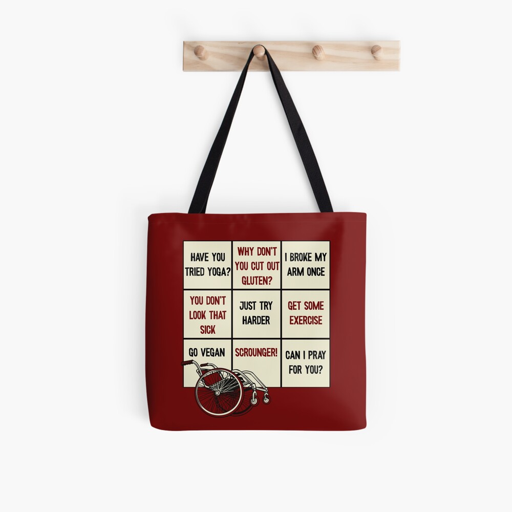 Ableism bingo disability humor! For disabled people and wheelchair users Tote Bag