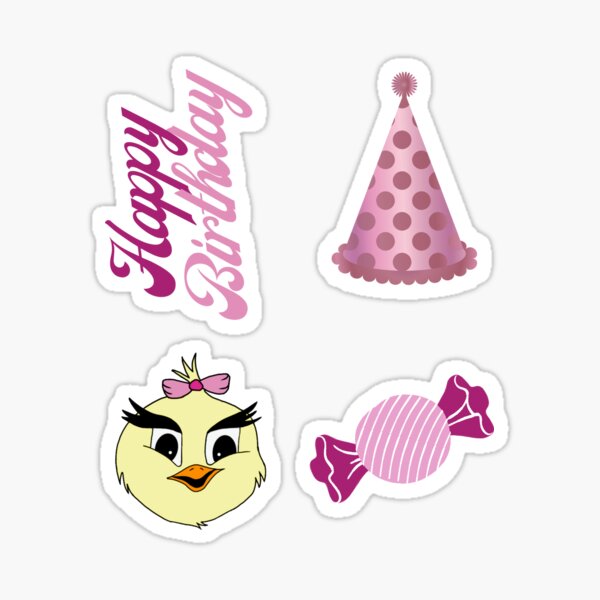Happy Birthday Chick Sticker