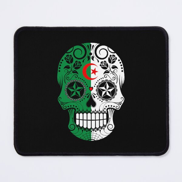 Item preview, Sugar Skull with Roses and Flag of Algeria designed and sold by JeffBartels.