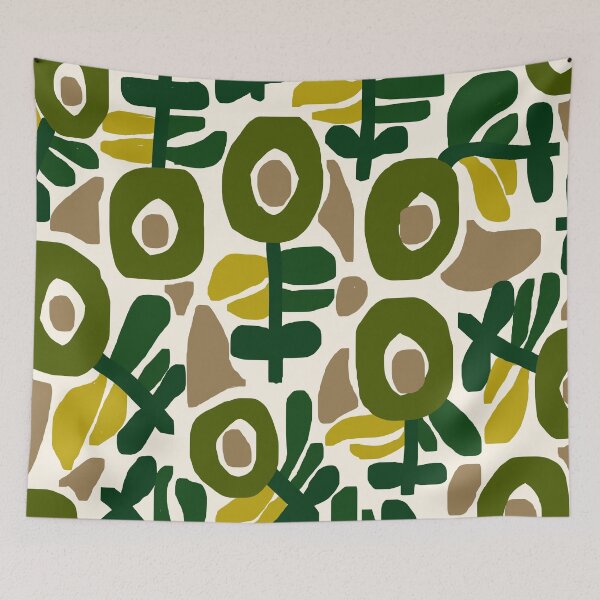 Item preview, Cute Modern Abstract Scandinavian Floral Pattern in Gradient Green designed and sold by Deutschic.