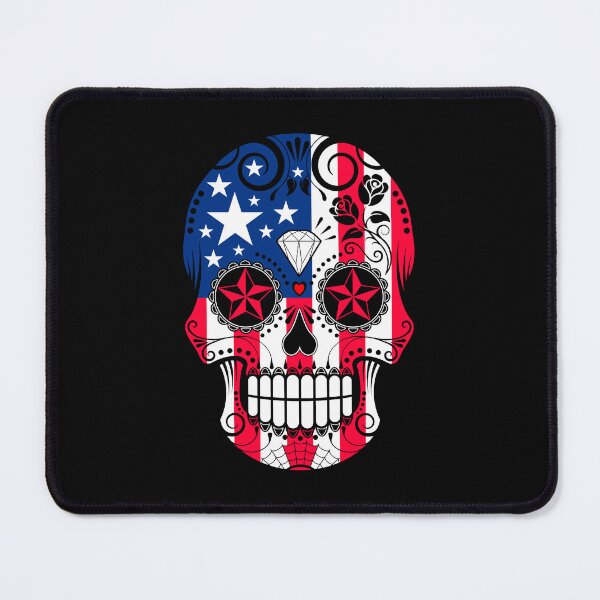 Item preview, Sugar Skull with Roses and Flag of United States designed and sold by JeffBartels.